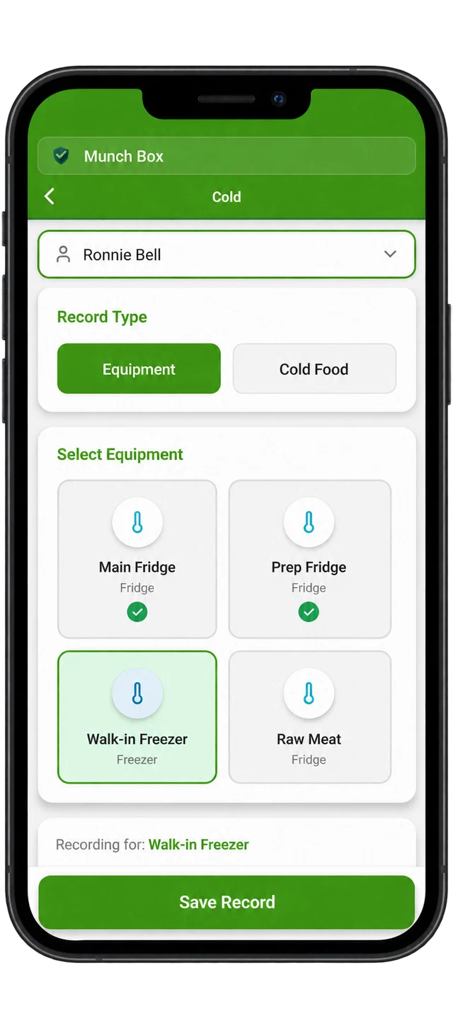 HACCP-records.app cold storage records